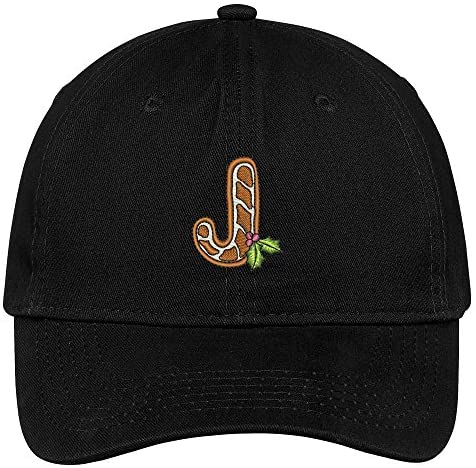 Trendy Apparel Shop Xmas Gingerbread Embroidered Christmas Themed Cotton Baseball Cap