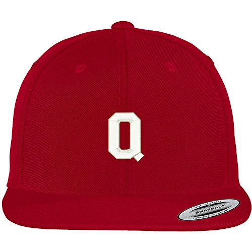Trendy Apparel Shop Letter Q Collegiate Varsity Font Initial Embroidered Baseball Cap