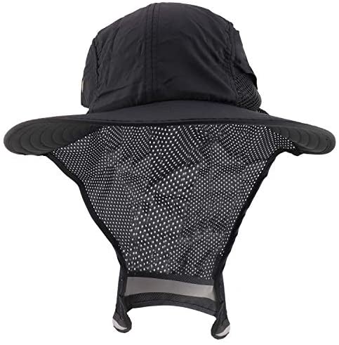 Trendy Apparel Shop High Visibility Solid Boonie Hat with Reflective Mesh Flap
