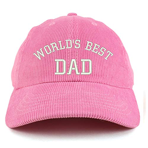 Trendy Apparel Shop World's Best Dad Cotton Corduroy Unstructured Baseball Cap