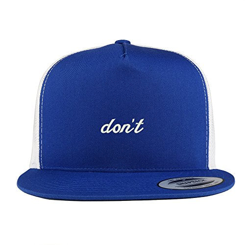 Trendy Apparel Shop Don't Embroidered 5 Panel Flat Bill 2-Tone Trucker Mesh Cap