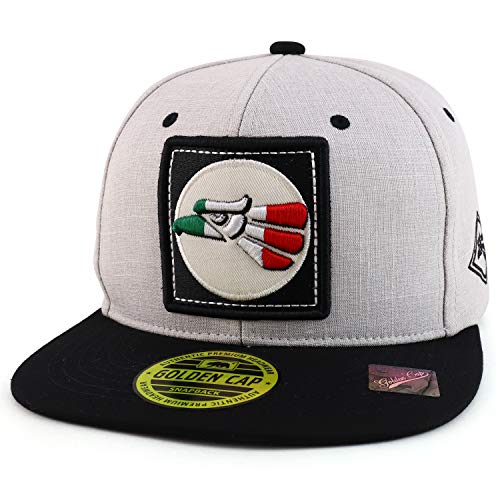 Trendy Apparel Shop Mexico Eagle Patch Embroidered Two Tone Snapback Cap