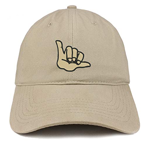 Trendy Apparel Shop Hang Loose Embroidered Soft Crown 100% Brushed Cotton Cap