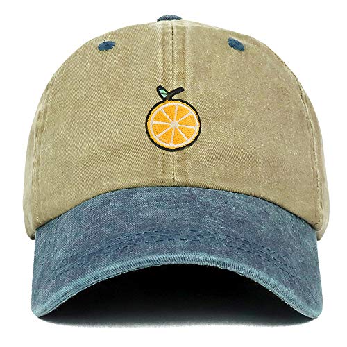 Trendy Apparel Shop Orange Patch Pigment Dyed Washed Two Tone Baseball Cap