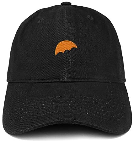 Trendy Apparel Shop Orange Umbrella Embroidered Low Profile Soft Cotton Baseball Cap