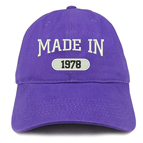 Trendy Apparel Shop Made in 1978 Embroidered 43rd Birthday Brushed Cotton Cap
