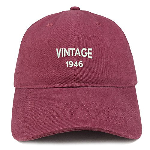 Trendy Apparel Shop Small Vintage 1946 Embroidered 75th Birthday Adjustable Cotton Cap