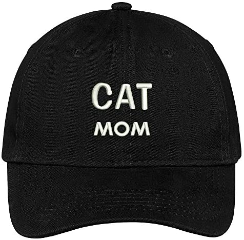 Trendy Apparel Shop Cat Mom Embroidered Low Profile Deluxe Cotton Cap Dad Hat