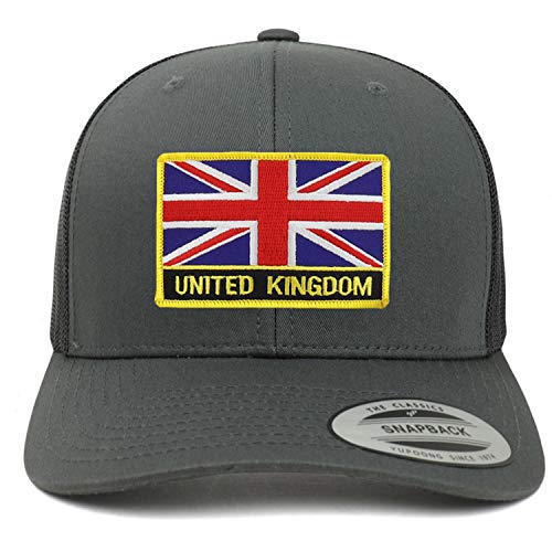 Trendy Apparel Shop United Kingdom Flag Patch Retro Trucker Mesh Cap
