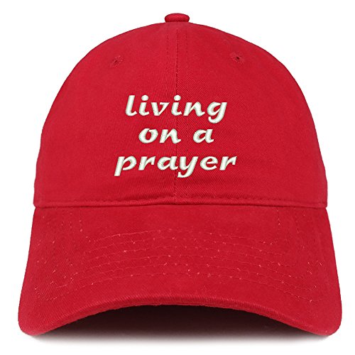 Trendy Apparel Shop Living On A Prayer Embroidered Brushed Cotton Cap