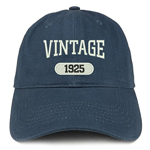 Trendy Apparel Shop Vintage 1925 Embroidered 96th Birthday Relaxed Fitting Cotton Cap