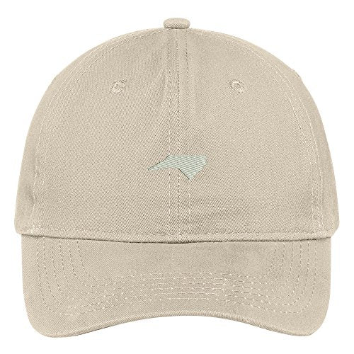 Trendy Apparel Shop North Carolina State Map Embroidered Low Profile Soft Cotton Brushed Baseball Cap