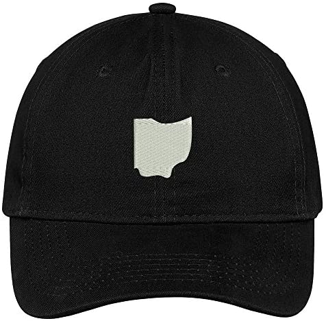 Trendy Apparel Shop Ohio State Map Embroidered Low Profile Soft Cotton Brushed Baseball Cap