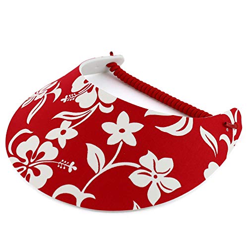 Trendy Apparel Shop Tropical Flower Designed Elastic String Coil Foam Sun Visor