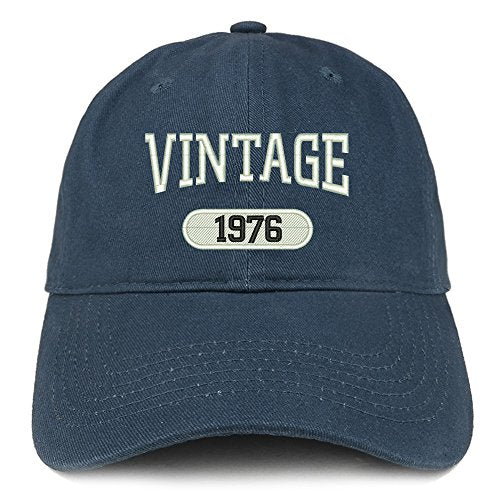 Trendy Apparel Shop Vintage 1976 Embroidered 45th Birthday Relaxed Fitting Cotton Cap