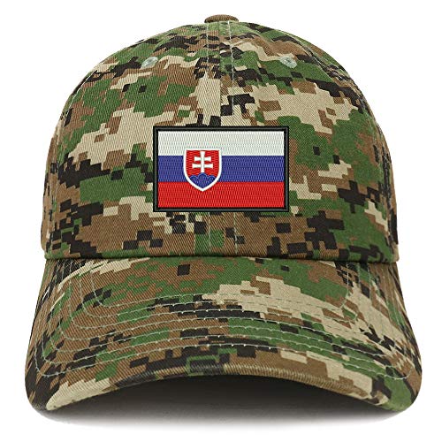Trendy Apparel Shop Flag of Slovakia Embroidered Soft Crown 100% Brushed Cotton Cap