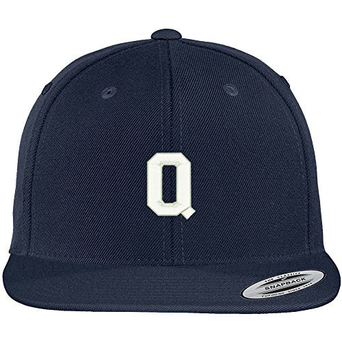 Trendy Apparel Shop Letter Q Collegiate Varsity Font Initial Embroidered Baseball Cap