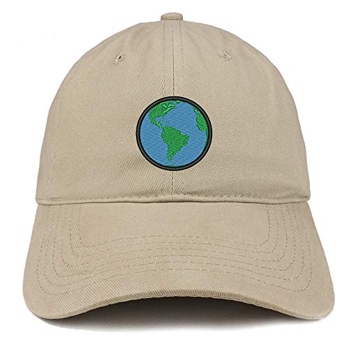 Trendy Apparel Shop Small Earth Embroidered Soft Crown 100% Brushed Cotton Cap