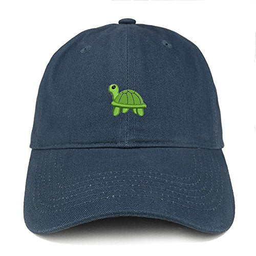Trendy Apparel Shop Turtle Emoticon Embroidered 100% Soft Brushed Cotton Low Profile Cap