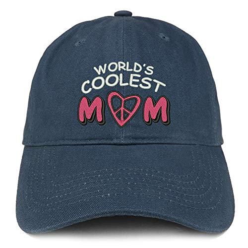 Trendy Apparel Shop World's Coolest Mom Soft Crown 100% Brushed Cotton Cap