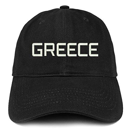 Trendy Apparel Shop Greece Text Embroidered Soft Crown 100% Brushed Cotton Cap