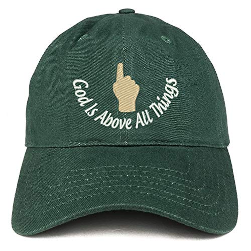 Trendy Apparel Shop God is Above All Things Soft Crown 100% Brushed Cotton Cap