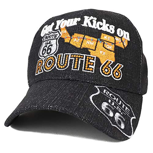 Trendy Apparel Shop Get Your Kicks on Route 66 Embroidered Structured Ball Cap