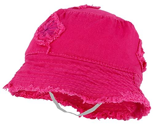 Trendy Apparel Shop Kid's Girls Soft Cotton Flower Patch Embroidered Sun Hat