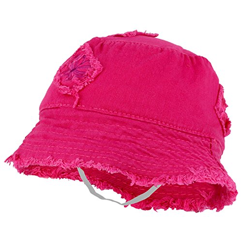 Trendy Apparel Shop Kid's Girls Soft Cotton Flower Patch Embroidered Sun Hat