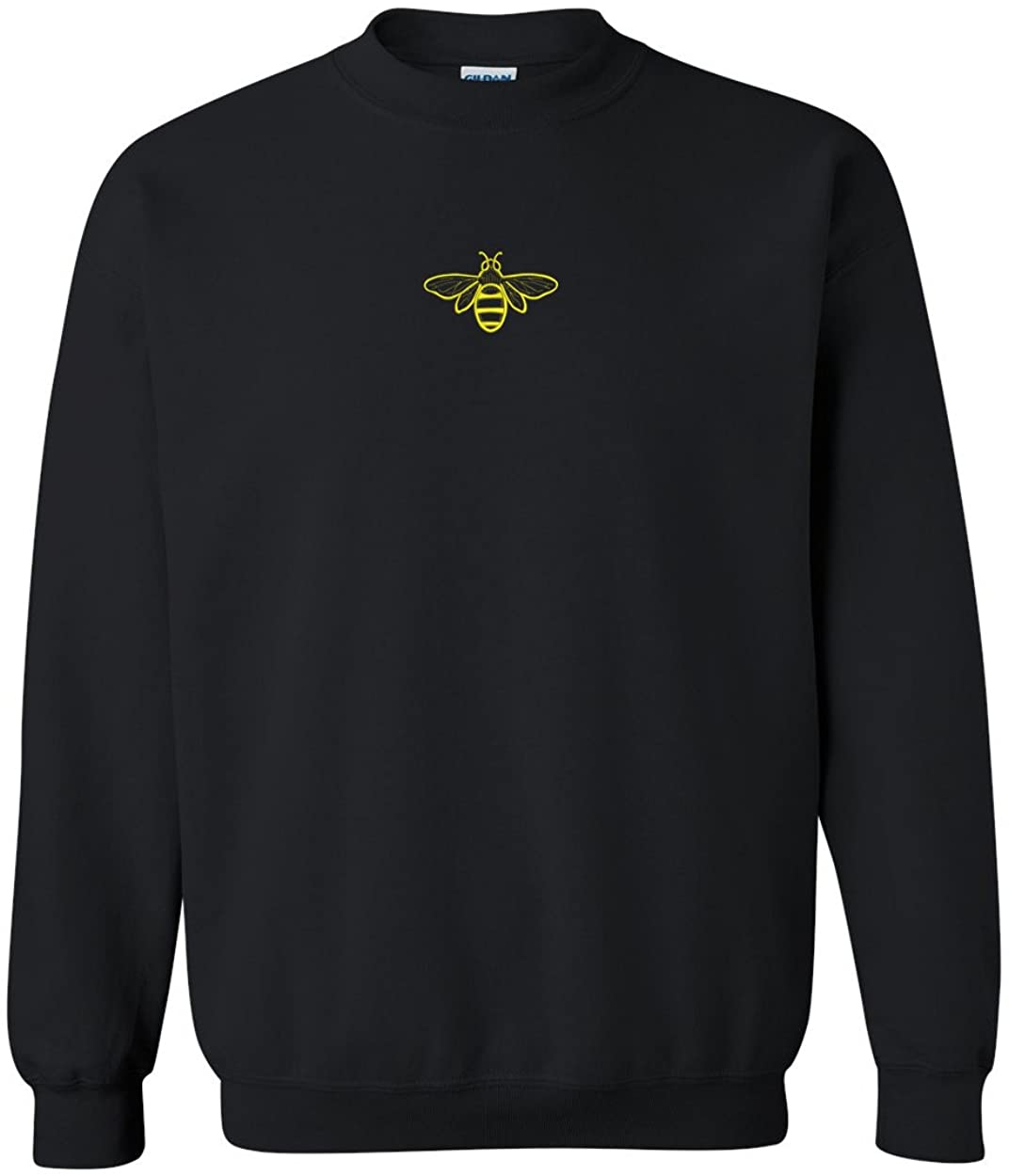 Trendy Apparel Shop Bee Embroidered Crewneck Sweatshirt - Black - 2XL
