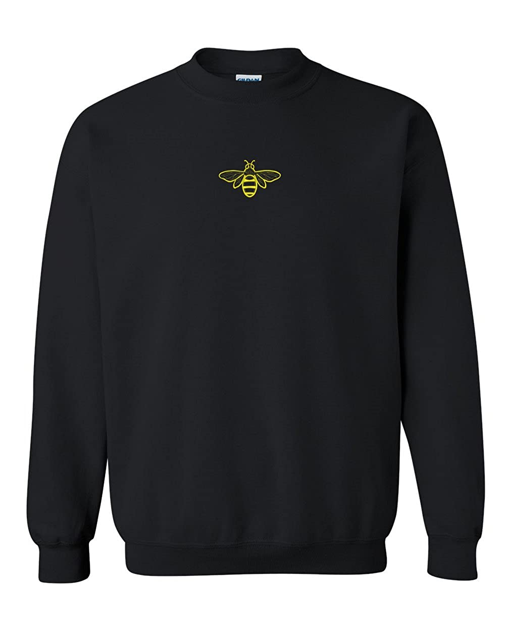 Trendy Apparel Shop Bee Embroidered Crewneck Sweatshirt - Black - 2XL