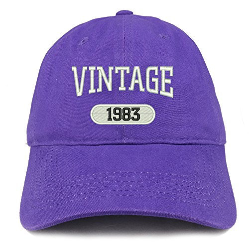 Trendy Apparel Shop Vintage 1983 Embroidered 38th Birthday Relaxed Fitting Cotton Cap