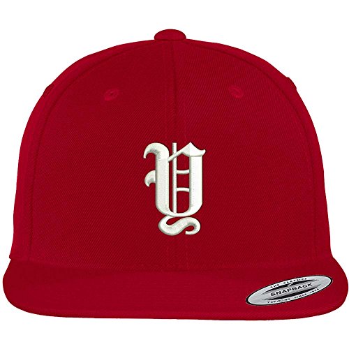 Trendy Apparel Shop Old English Y Embroidered Flat Bill Snapback Cap
