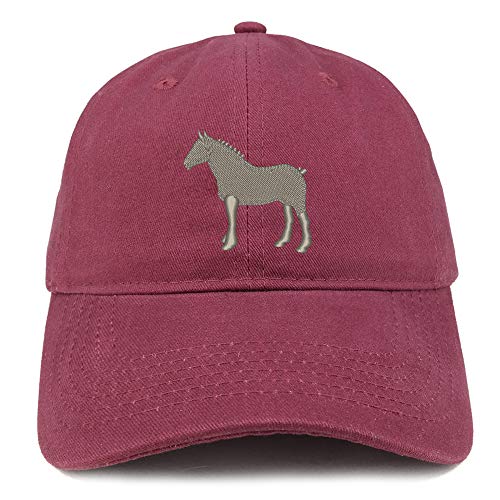 Trendy Apparel Shop Small Draft Horse Embroidered Soft Crown 100% Brushed Cotton Cap