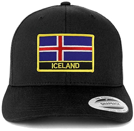 Trendy Apparel Shop Flexfit XXL Iceland Flag Retro Trucker Mesh Cap