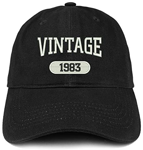 Trendy Apparel Shop Vintage 1983 Embroidered 38th Birthday Relaxed Fitting Cotton Cap