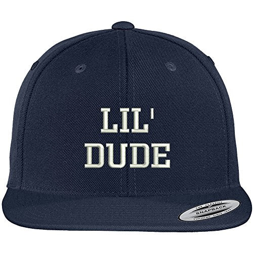 Trendy Apparel Shop Lil' Dude Embroidered Flat Bill Premium Classic Snapback Cap