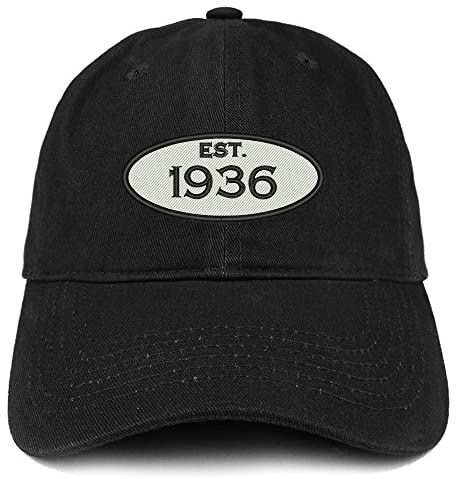 Trendy Apparel Shop Established 1936 Embroidered 85th Birthday Gift Soft Crown Cotton Cap