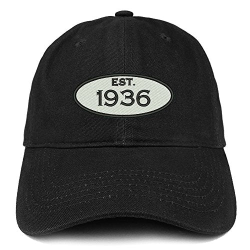Trendy Apparel Shop Established 1936 Embroidered 85th Birthday Gift Soft Crown Cotton Cap