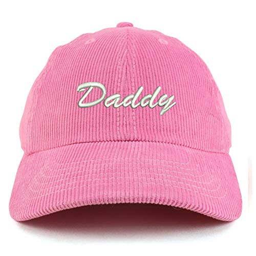 Trendy Apparel Shop Daddy Script Font Cotton Corduroy Unstructured Baseball Cap