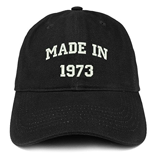 Trendy Apparel Shop Made in 1973 Text Embroidered 48th Birthday Brushed Cotton Cap