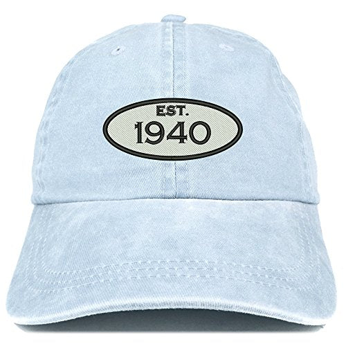 Trendy Apparel Shop Established 1940 Embroidered 81st Birthday Gift Pigment Dyed Washed Cotton Cap