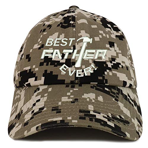 Trendy Apparel Shop Best Father Ever Embroidered Soft Crown 100% Brushed Cotton Cap