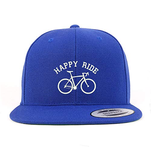 Trendy Apparel Shop Happy Ride Embroidered Flat Bill Snapback Cap
