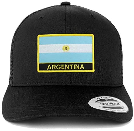 Trendy Apparel Shop Flexfit XXL Argentina Flag Retro Trucker Mesh Cap