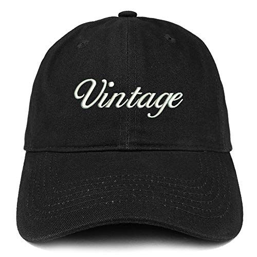 Trendy Apparel Shop Vintage Embroidered Soft Crown 100% Brushed Cotton Cap
