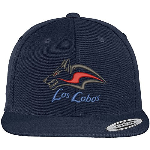 Trendy Apparel Shop Los Lobos Embroidered Flat Bill Snapback Baseball Cap