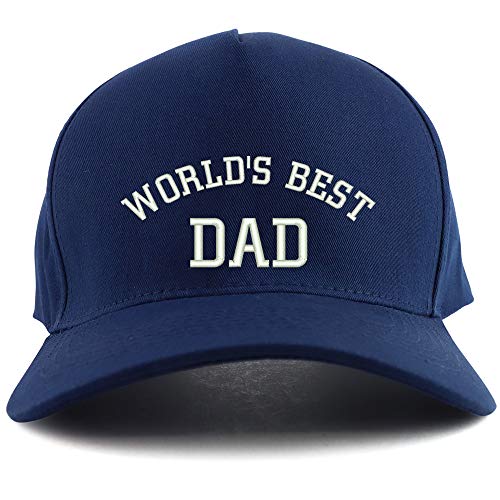 Trendy Apparel Shop World's Best Dad Embroidered Oversized 5 Panel XXL Baseball Cap