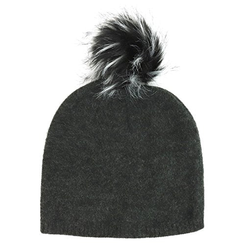 Trendy Apparel Shop Plain Soft and Stretchable Winter Pom Pom Short Beanie Hat