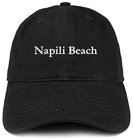 Trendy Apparel Shop Napili Beach Embroidered Brushed Cotton Cap